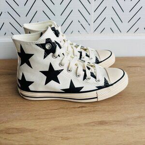 ⭐Converse Chuck Taylor Large Stars Hi Sz 8 Women's Shoes Sneakers Ivory A09898F